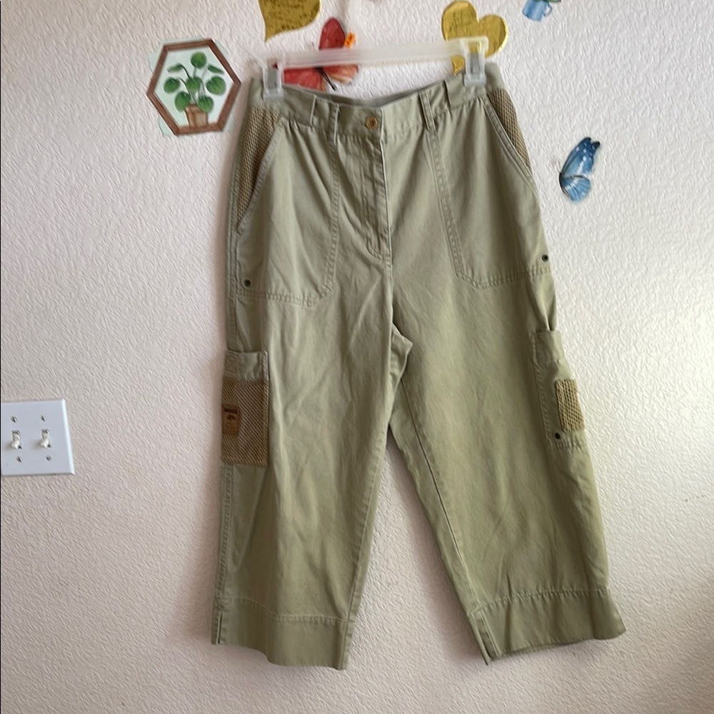 Polo by Ralph Lauren Women's Cotton Cargo Cropped Pants - Olive Green - Picture 8 of 8